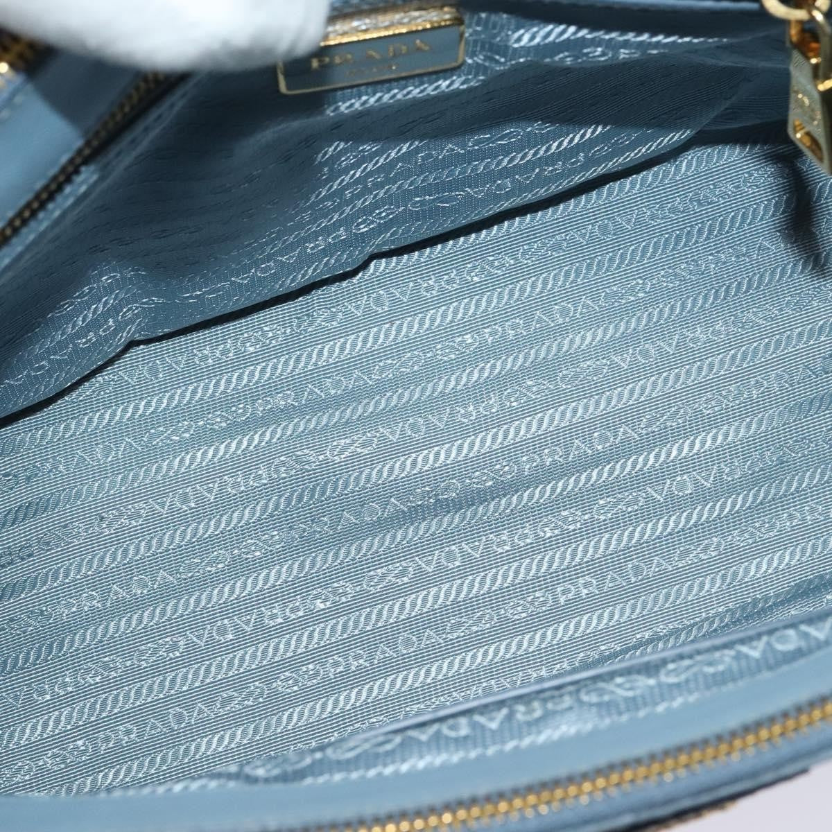 Prada Double Zip Lux Tote Saffiano Leather, BLUE, LEATHER, Handbag