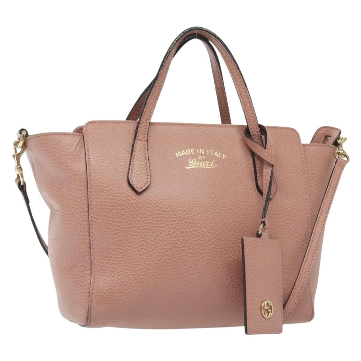 Gucci Swing Tote Leather, PINK, LEATHER, Tote bag