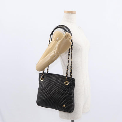 Bally Vintage Chain Shoulder Bag Quilted Leather, Black, Leather, Shoulder Bag