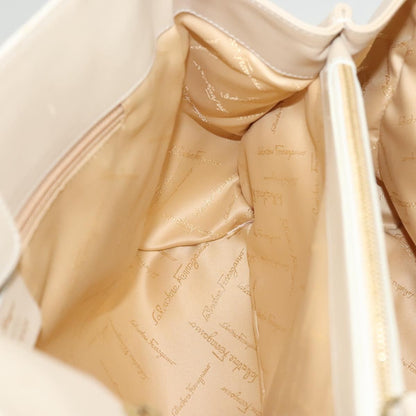 Salvatore Ferragamo Gancini Shoulder Bag Leather, BEIGE, LEATHER, Shoulder bag