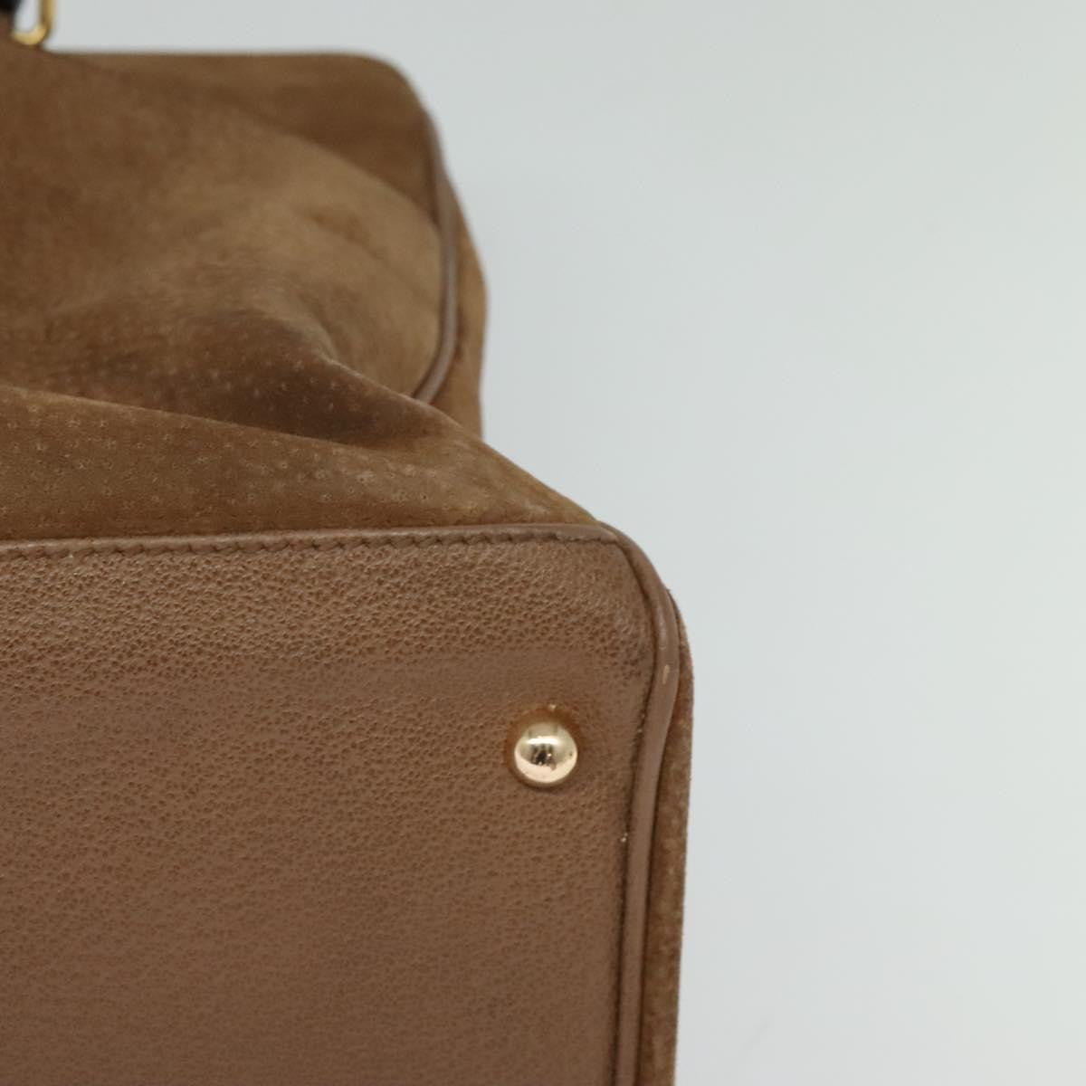 Gucci Bamboo Handle Tote Suede, BROWN, SUEDE, Tote bag