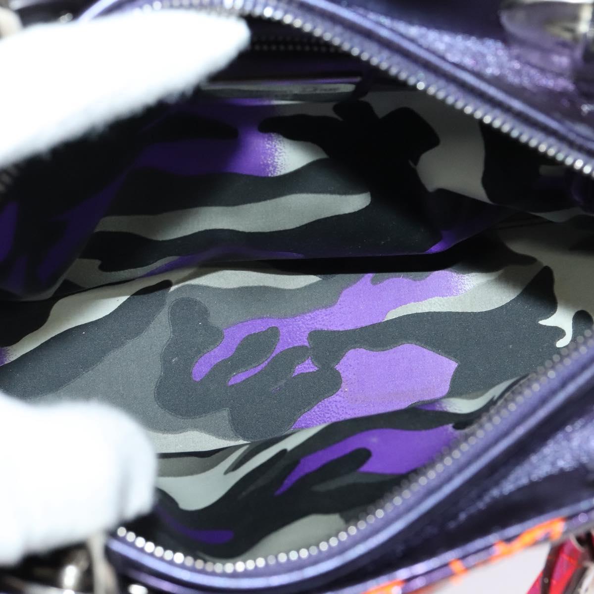 Christian Dior Lady Dior Bag Anselm Reyle Cannage Quilt Leather, PURPLE, LEATHER, Handbag