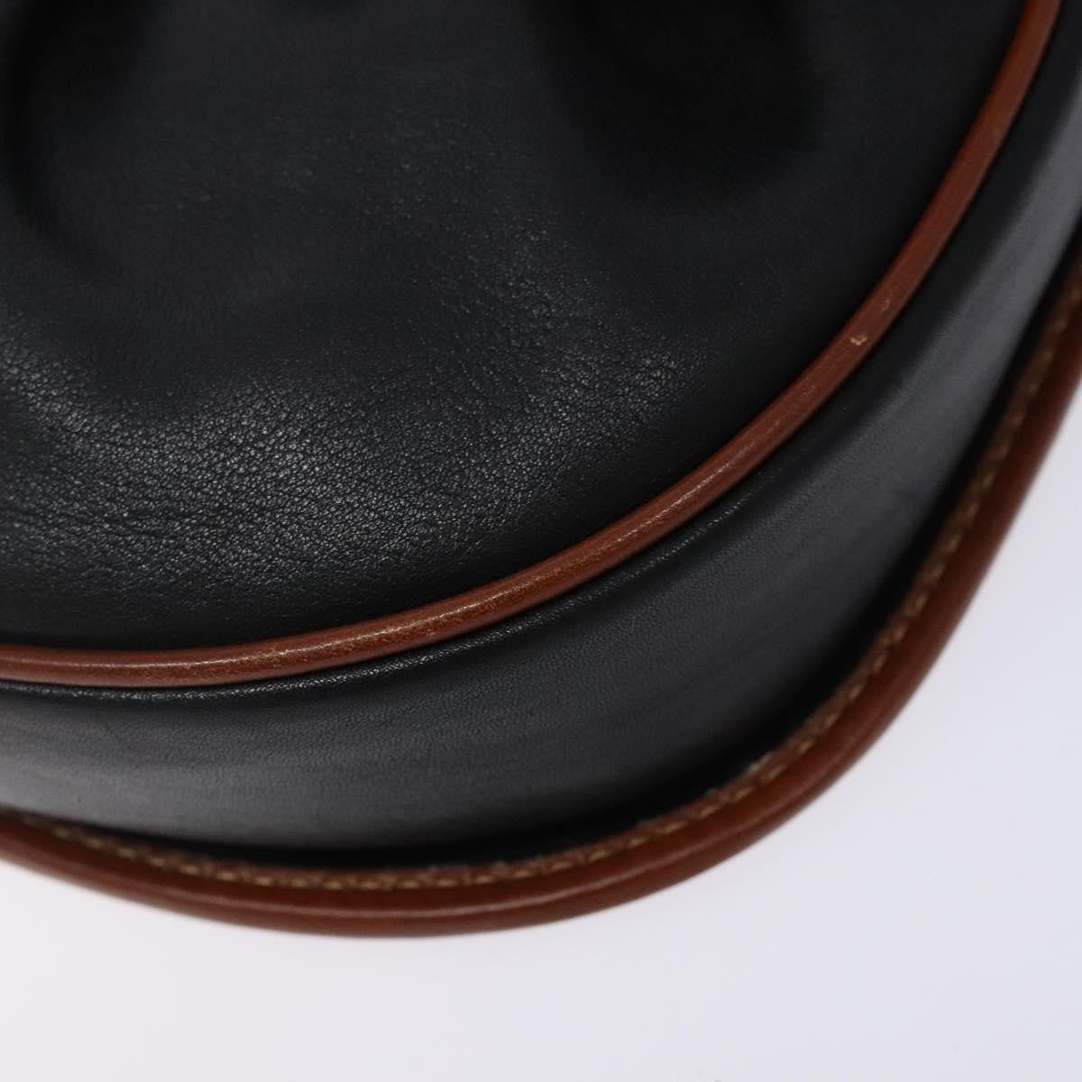 Celine Vintage Triomphe Shoulder Bag Leather, BLACK, LEATHER, Shoulder bag