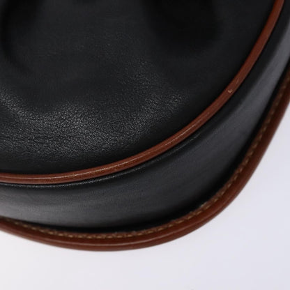 Celine Vintage Triomphe Shoulder Bag Leather, BLACK, LEATHER, Shoulder bag