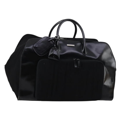 Gucci Travel Boston Bag Leather with Nylon, BLACK, LEATHER, Travel bag