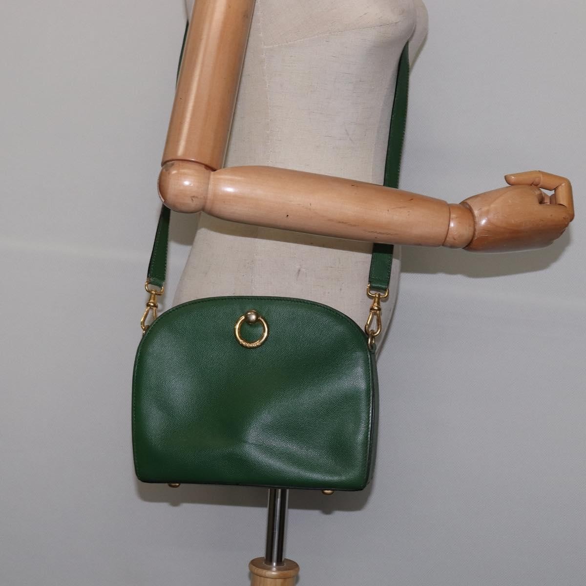 Celine Shoulder Bag Leather, GREEN, LEATHER, Shoulder bag