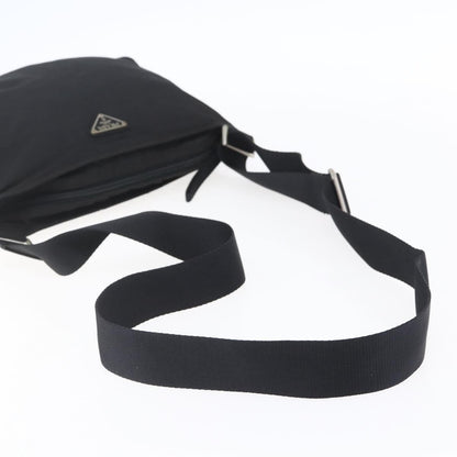 Prada Flat Messenger Bag Tessuto, BLACK, NYLON, Shoulder bag
