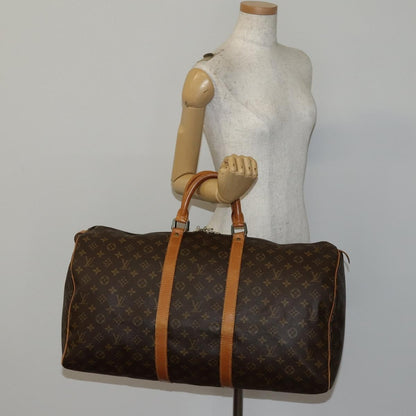 Louis Vuitton Keepall Bag Monogram Canvas, BROWN, CANVAS, Travel bag