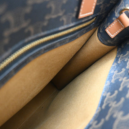 Celine Vertical Cabas Tote Triomphe Coated Canvas, BROWN, CANVAS, Tote bag