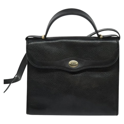 Christian Dior Vintage CD Handbag Leather, BLACK, LEATHER, Handbag