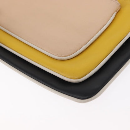 Fendi Triplette Pouch Set Calfskin, MULTICOLOUR, LEATHER, Clutche & pouche