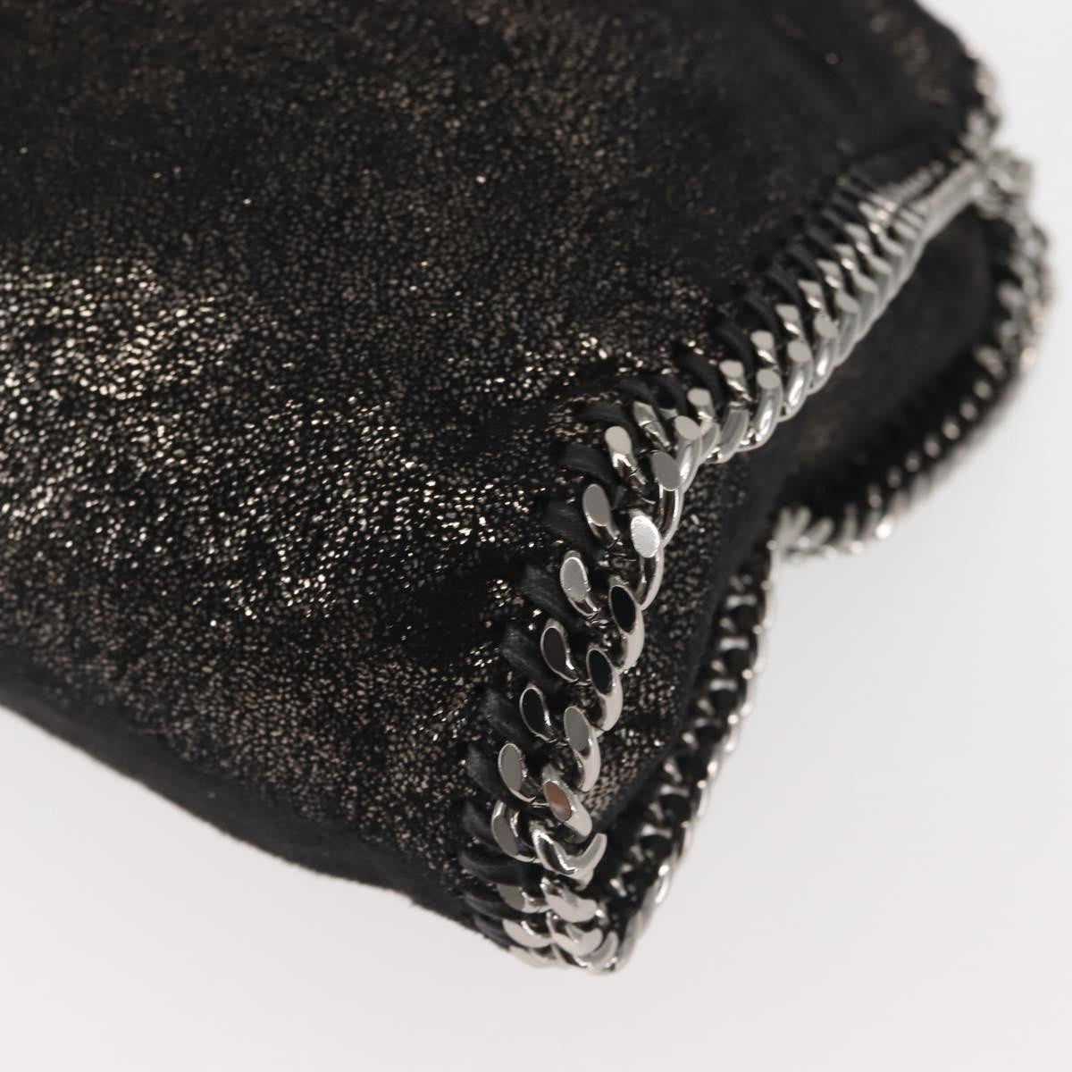 Stella McCartney Falabella Fold Over Bag Faux Suede, BLACK, SYNTHETIC, Crossbody bag