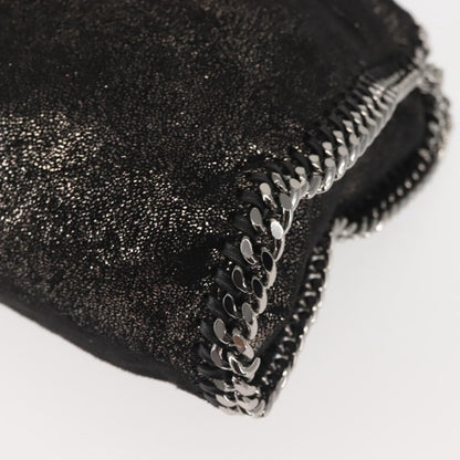Stella McCartney Falabella Fold Over Bag Faux Suede, BLACK, SYNTHETIC, Crossbody bag