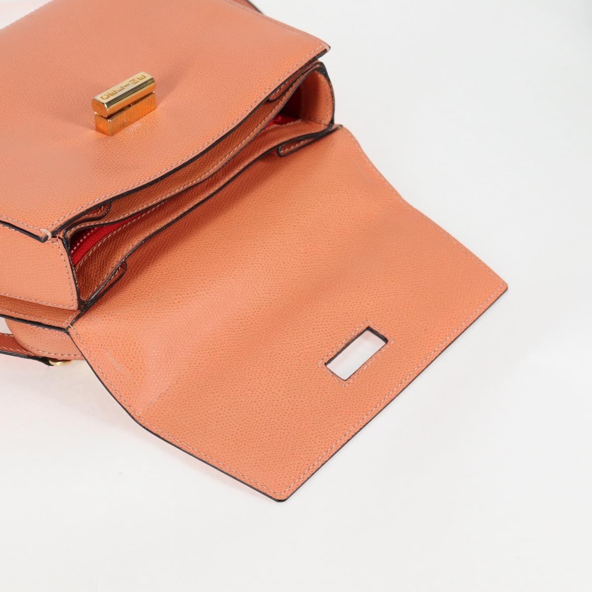 Celine Vintage Convertible Turnlock Top Handle Bag Leather, ORANGE, LEATHER, Handbag