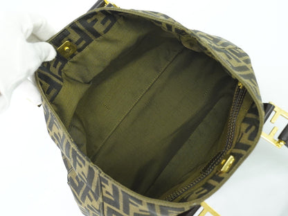 Fendi Vintage Zucca Handbag Zucca, BROWN, CANVAS, Handbag