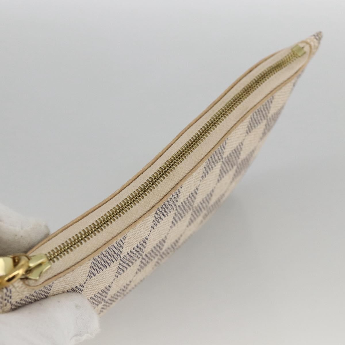 Louis Vuitton Neverfull Pochette Damier, WHITE, CANVAS, Clutche & pouche