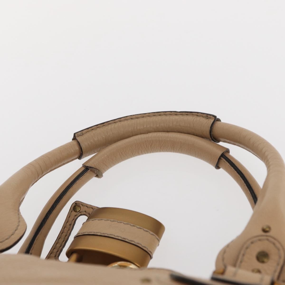 Chloe Paddington Lock Satchel Leather, BEIGE, LEATHER, Handbag