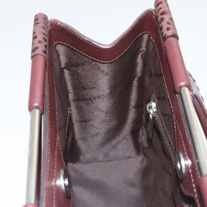 Salvatore Ferragamo Gancini handbag Leather, BROWN, LEATHER, Handbag