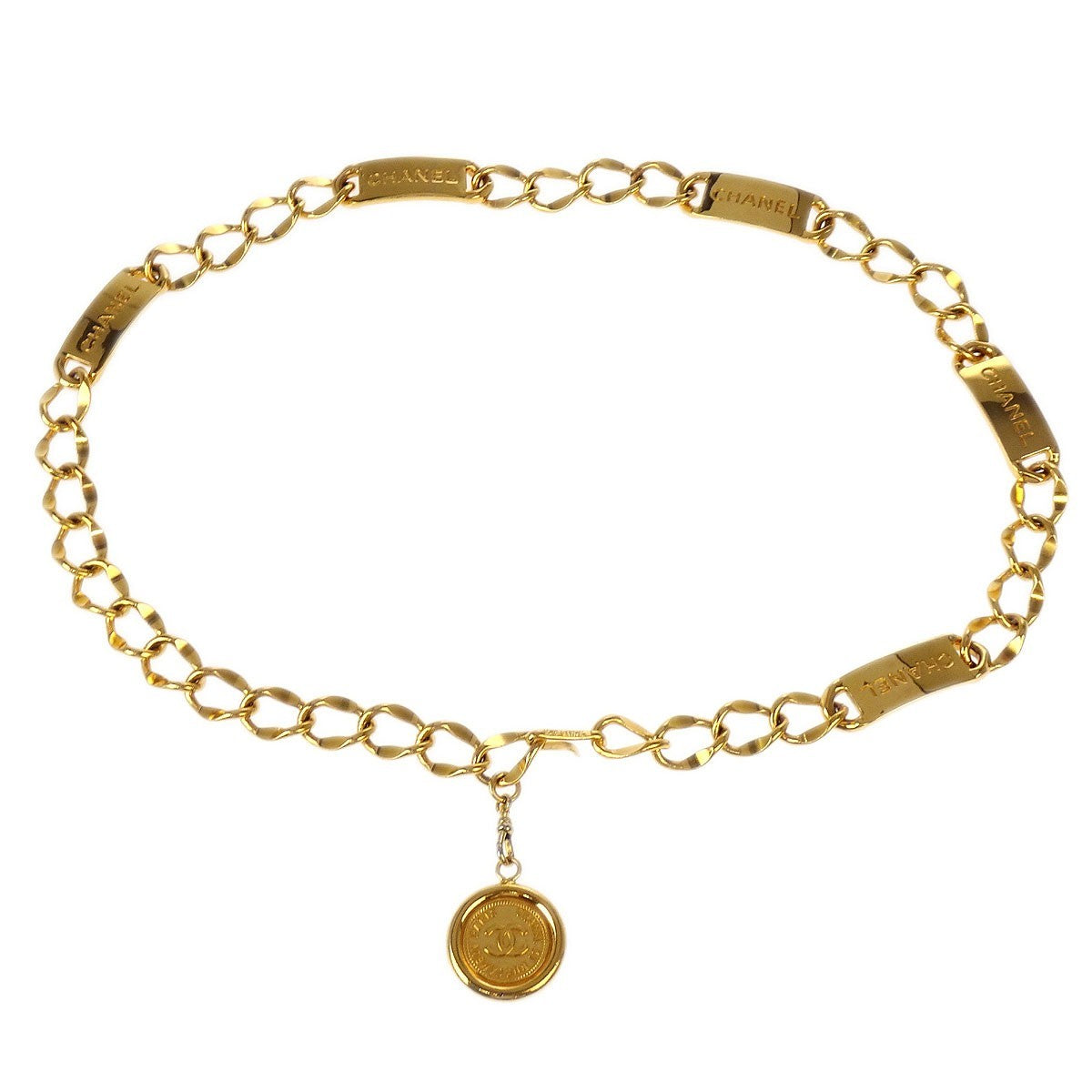Chanel Medallion Chain Link Belt Metal, GOLD, GOLD_PLATED, Belts