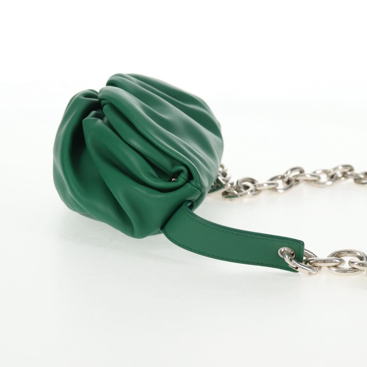 Bottega Veneta The Chain Pouch Leather, GREEN, LEATHER, Clutche & pouche