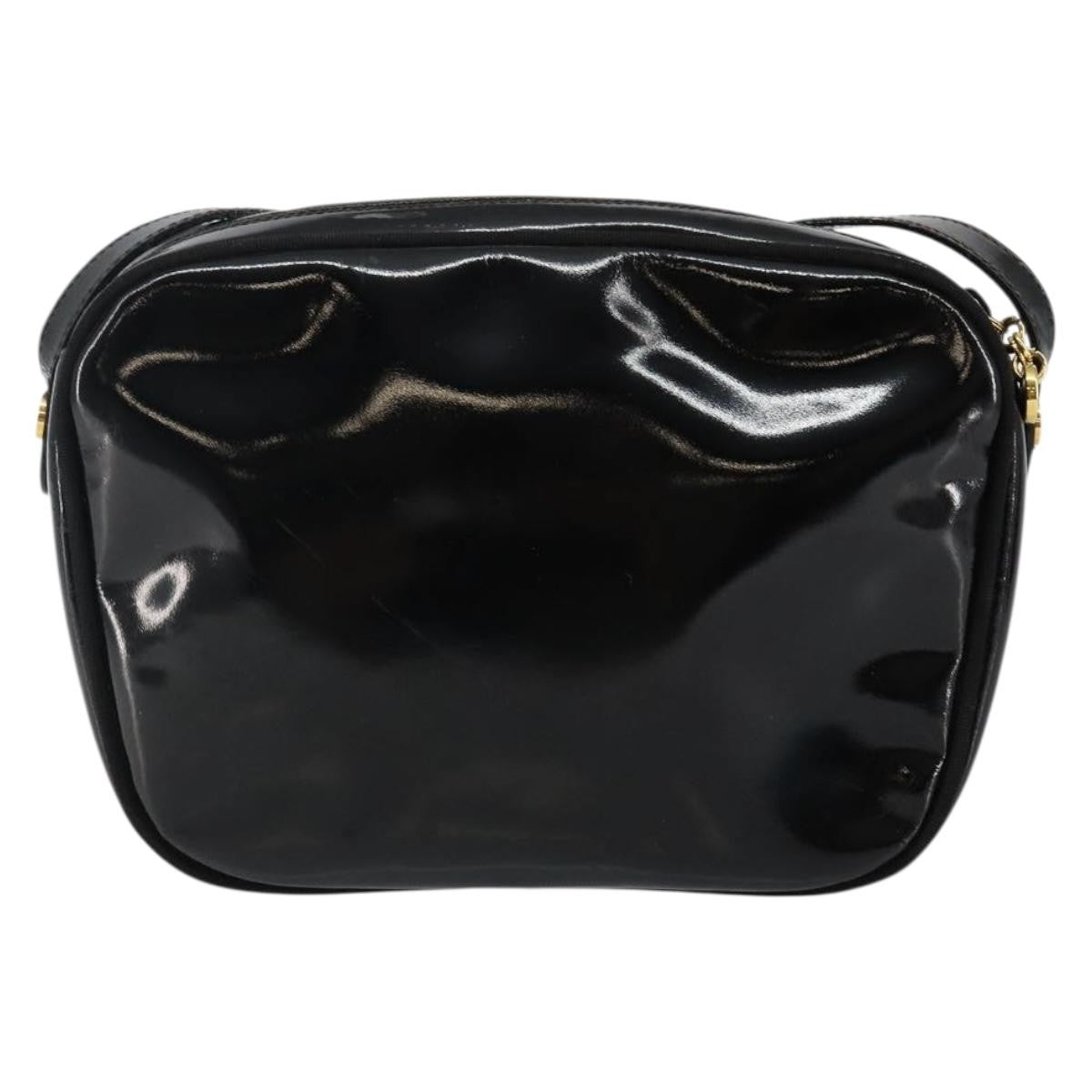 Salvatore Ferragamo Vala Shoulder Bag Patent Leather, BLACK, PATENT_LEATHER, Shoulder bag