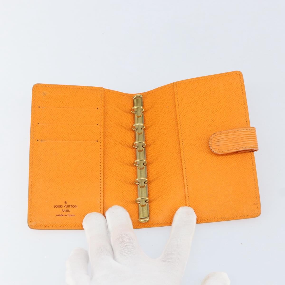 Louis Vuitton Agenda Cover Epi Leather, ORANGE, LEATHER, Wallets