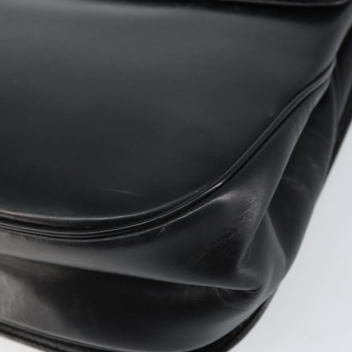 Christian Dior Vintage Chain Flap Shoulder Bag Leather, BLACK, LEATHER, Shoulder bag