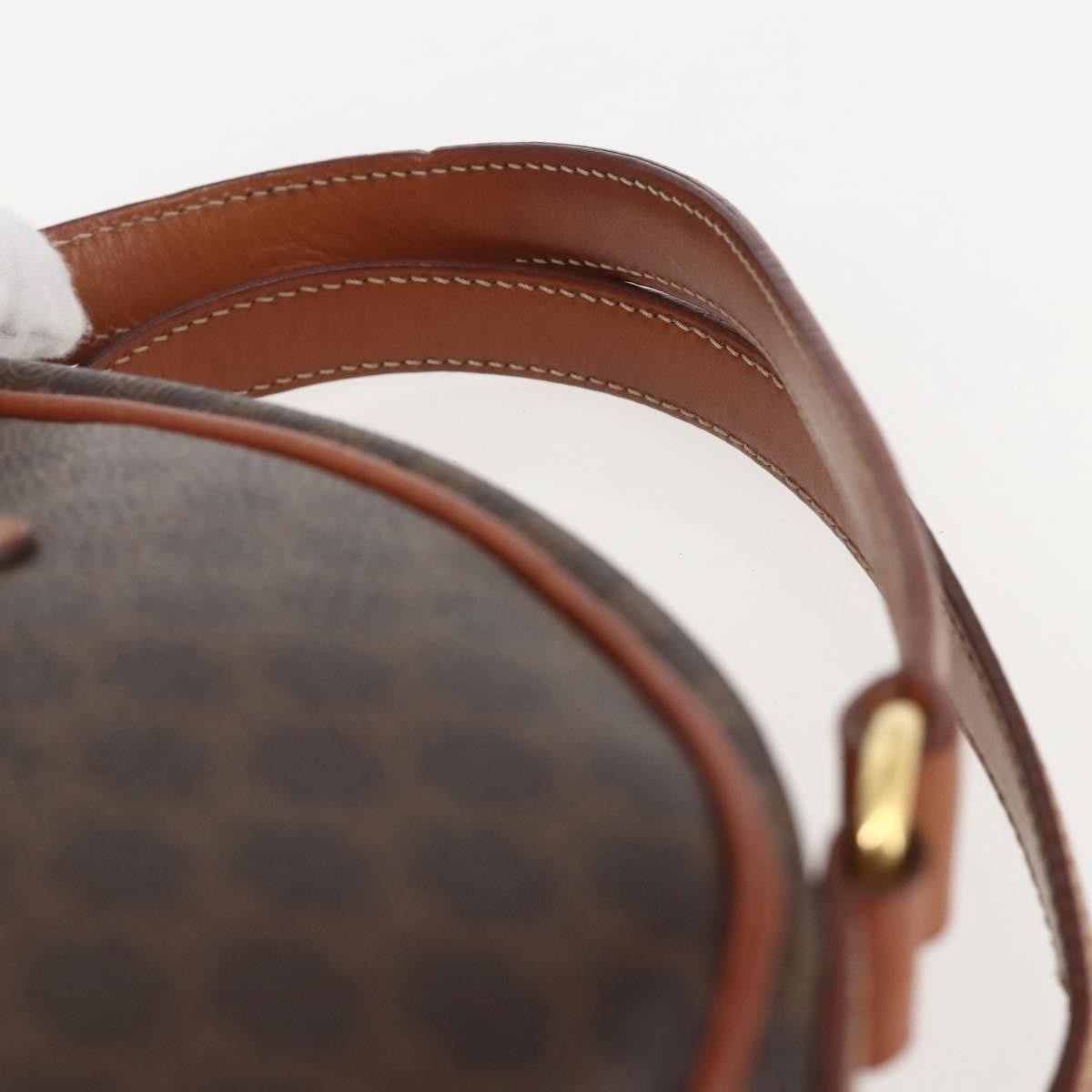 Celine Vintage Macadam Handbag Canvas and Leather, BROWN, CANVAS, Handbag