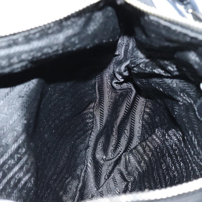 Prada Zip Hobo Tessuto with Leather, BLACK, NYLON, Shoulder bag