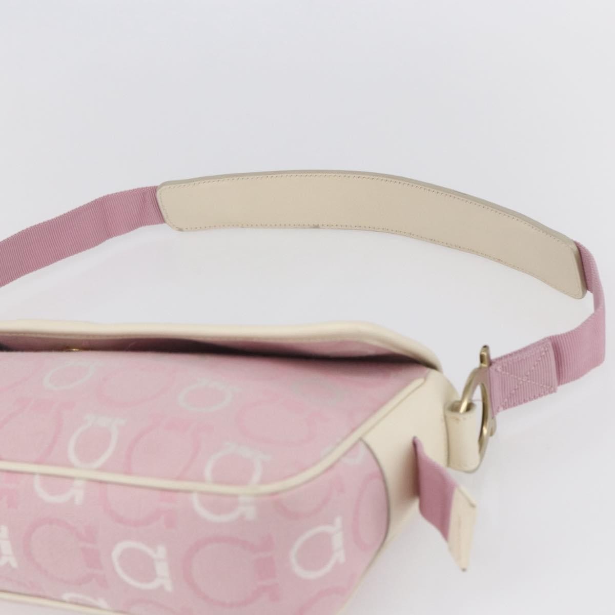 Salvatore Ferragamo Gancini Shoulder Bag Canvas, PINK, CANVAS, Shoulder bag