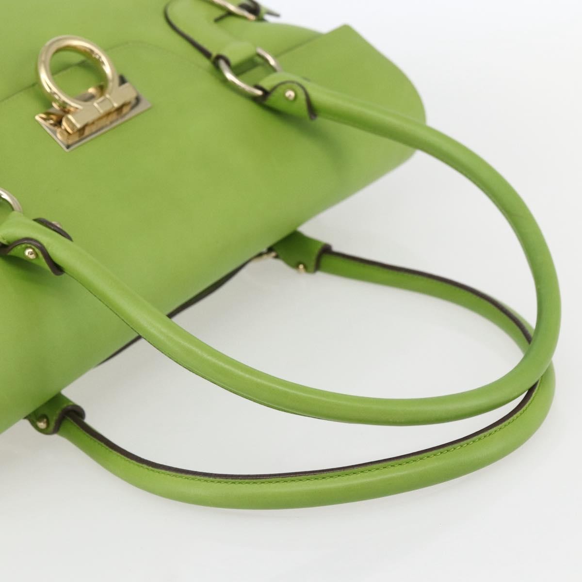 Salvatore Ferragamo Virna Satchel Leather, GREEN, LEATHER, Handbag