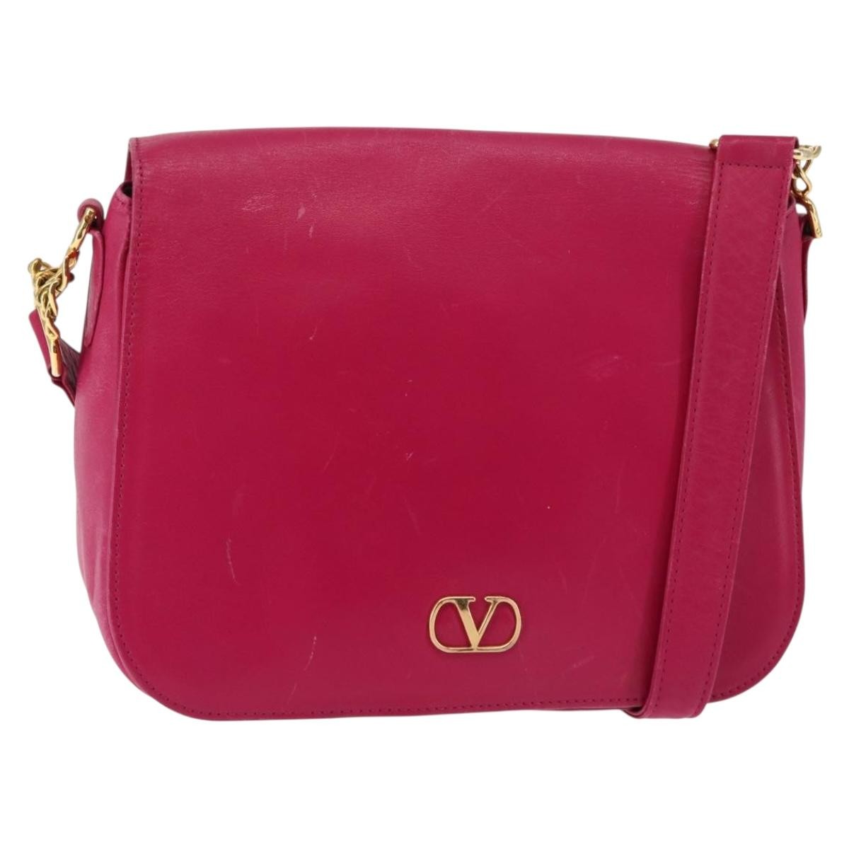 Valentino Garavani VLogo Flap Crossbody Bag Leather, PINK, LEATHER, Crossbody bag