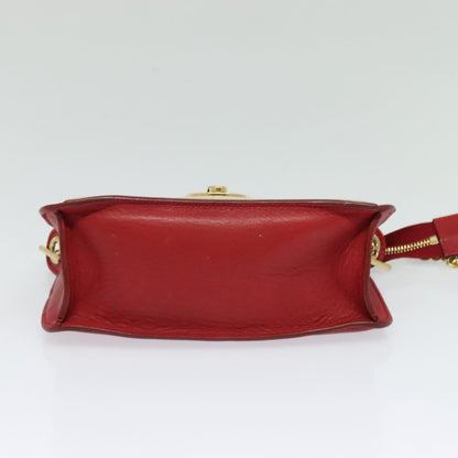 Celine Shoulder Bag Leather, RED, LEATHER, Shoulder bag