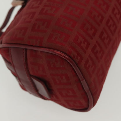 Fendi Bowling Bag Zucchino Canvas, RED, CANVAS, Shoulder bag