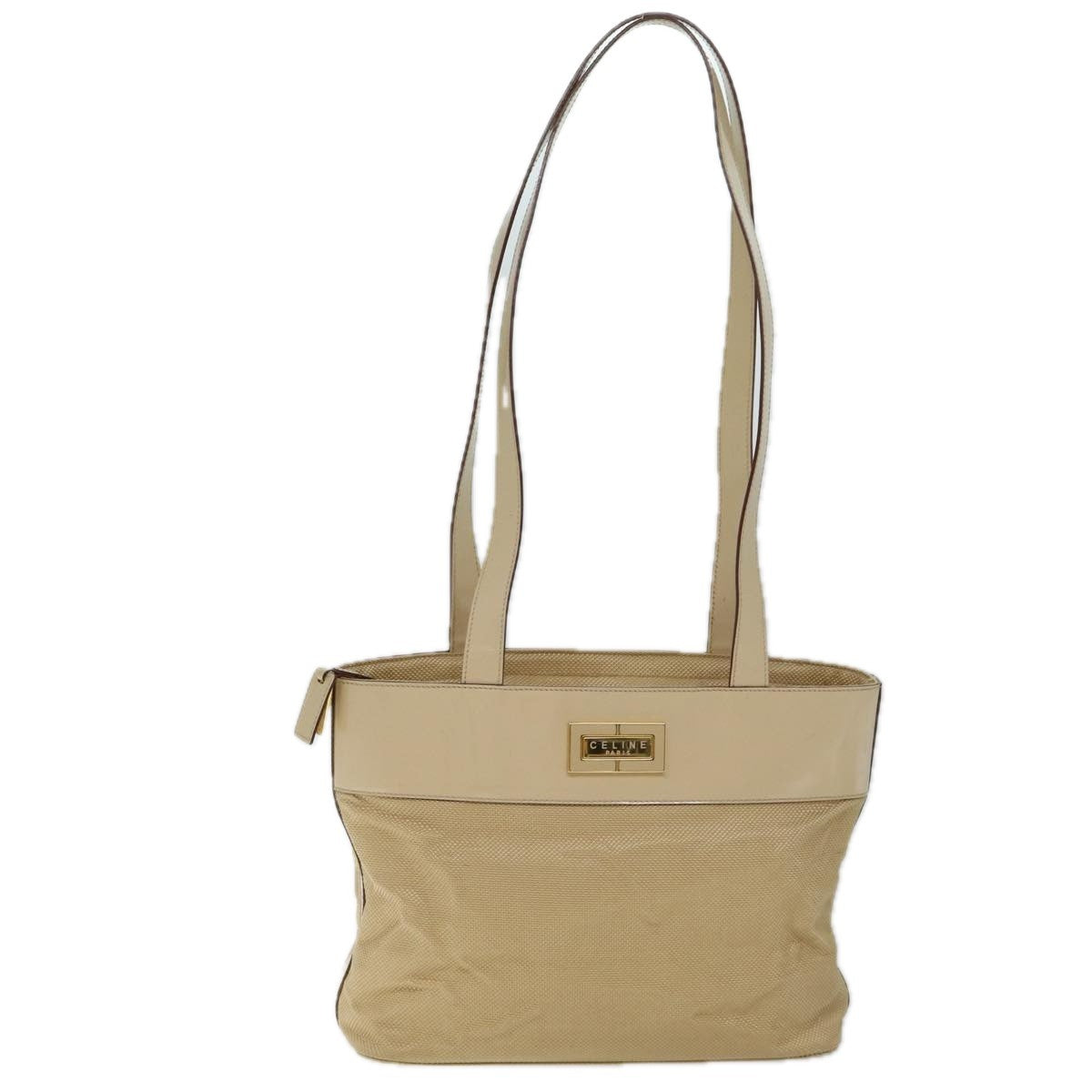 Celine Shoulder Bag Canvas, BEIGE, CANVAS, Shoulder bag