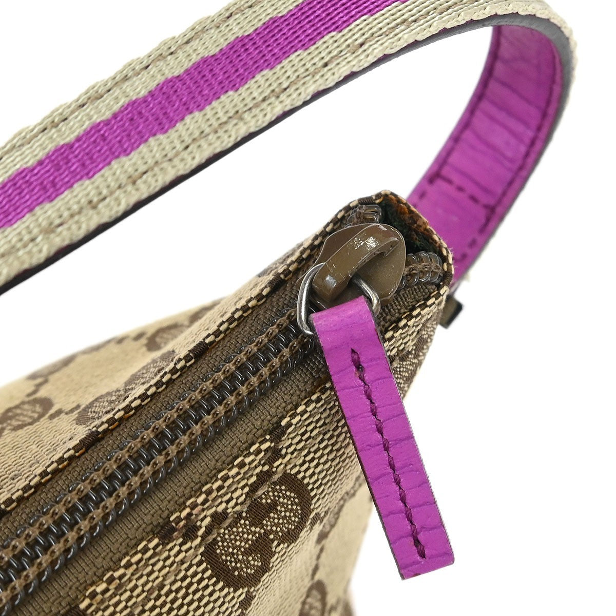 Gucci Vintage Boat Pochette GG Canvas, BROWN, CANVAS, Clutche & pouche