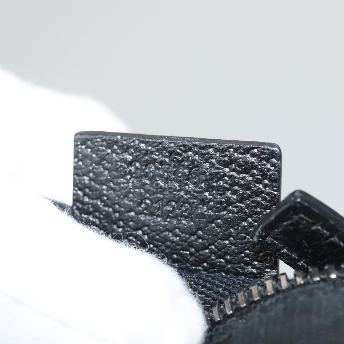 Gucci Vintage Double Belt Bag GG Canvas with Leather, BLACK, CANVAS, Shoulder bag