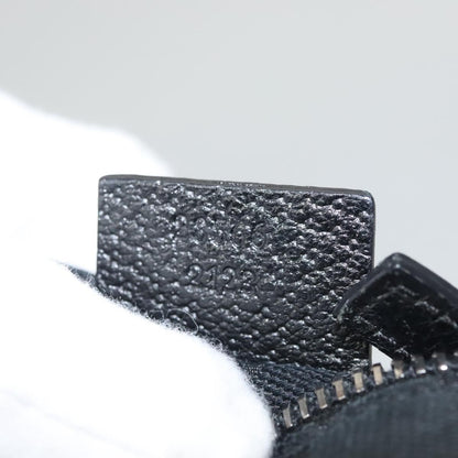 Gucci Vintage Double Belt Bag GG Canvas with Leather, BLACK, CANVAS, Shoulder bag