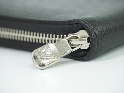 Louis Vuitton Zippy Organizer Taiga Leather, BLACK, LEATHER, Wallets