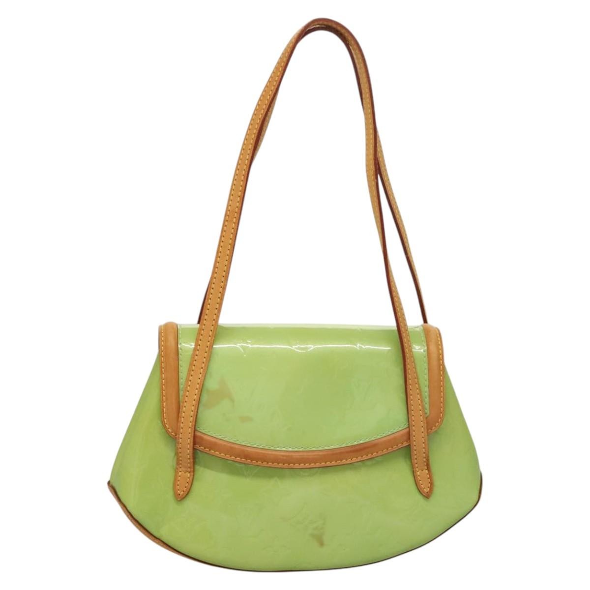 Louis Vuitton Biscayne Bay Handbag Monogram Vernis, GREEN, PATENT_LEATHER, Handbag