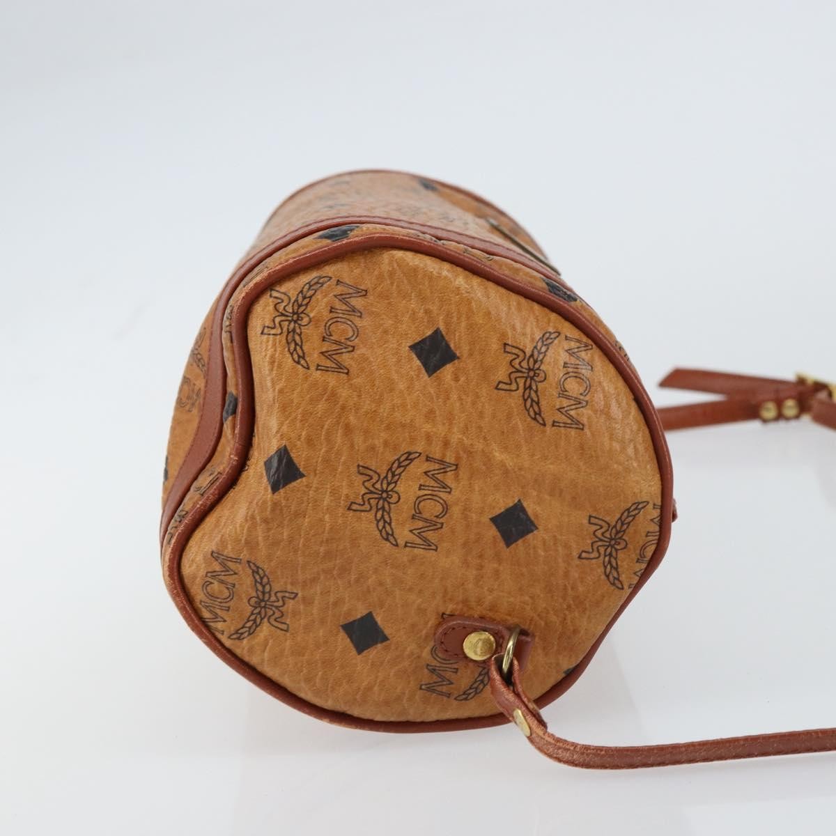 MCM Visetos Shoulder bag Canvas and Leather, BROWN, CANVAS, Shoulder bag