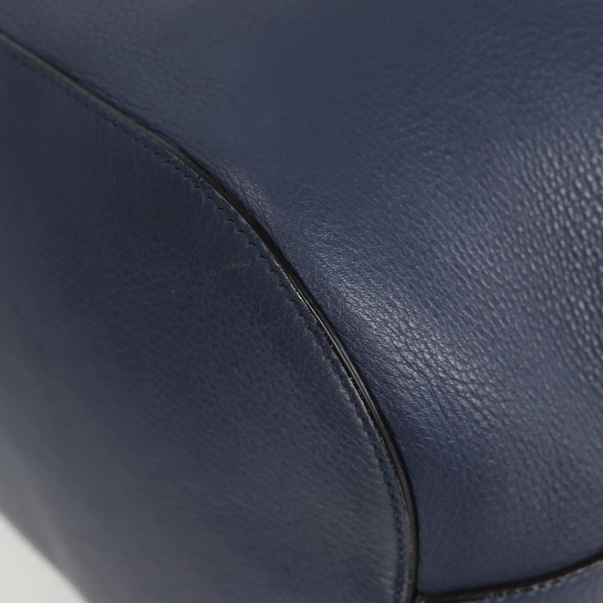 Gucci Miss Bamboo Bucket Bag Leather, BLUE, LEATHER, Handbag