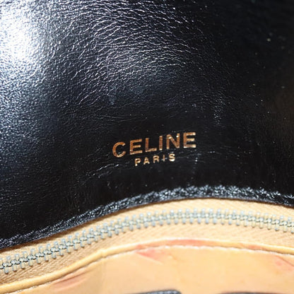 Celine Vintage Triomphe Shoulder Bag Leather, BLACK, LEATHER, Shoulder bag