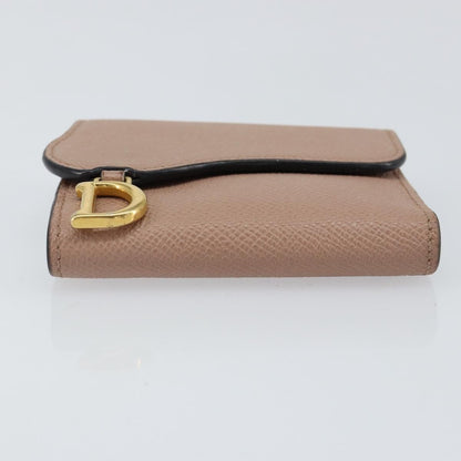 Christian Dior Saddle Lotus Wallet Leather, BEIGE, LEATHER, Wallets