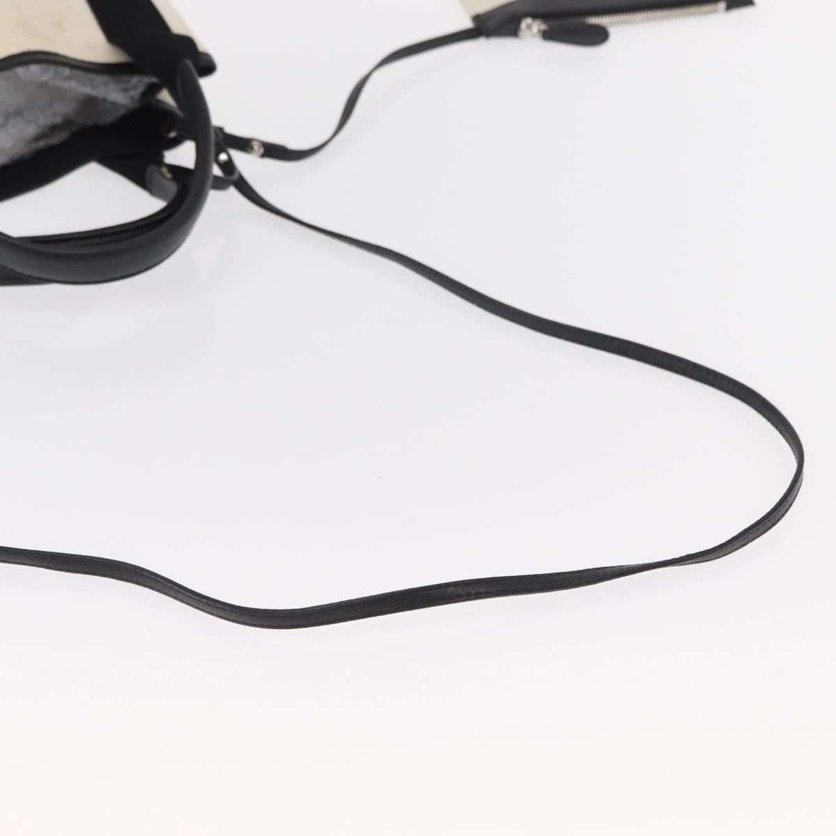 Balenciaga Navy Cabas Canvas with Leather, WHITE, CANVAS, Tote bag