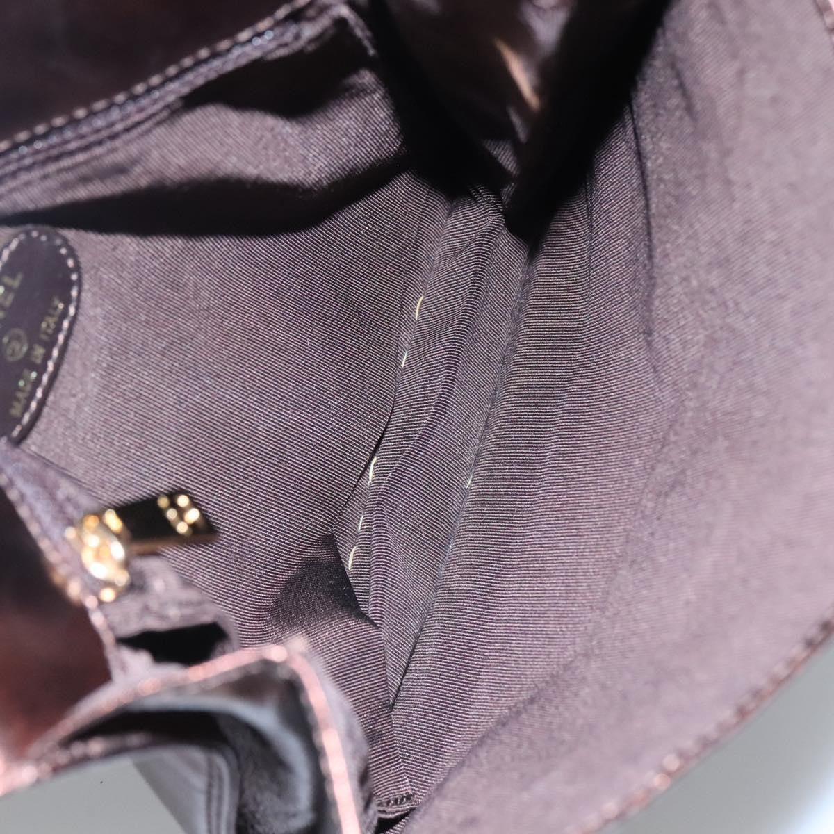 Chanel Vintage Logo Flap Messenger Bag Leather, BROWN, LEATHER, Shoulder bag