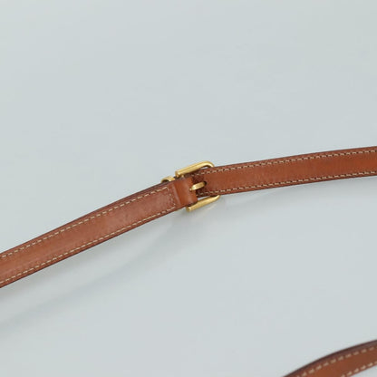 Celine Macadam Shoulder Bag Leather, BROWN, LEATHER, Shoulder bag