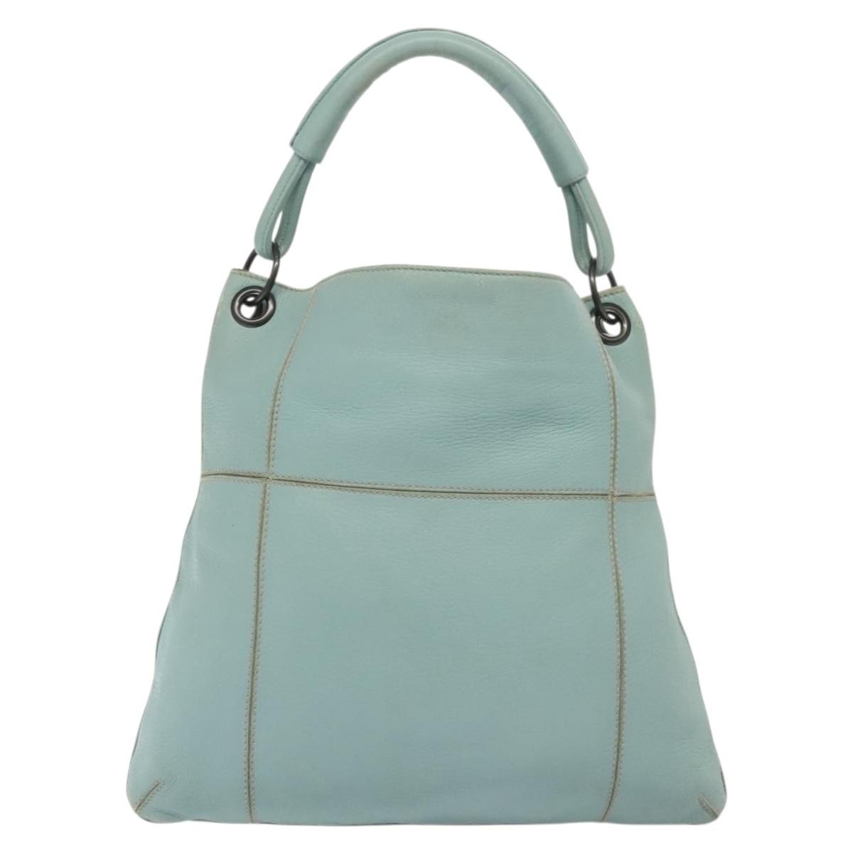 Bottega Veneta Front Zip Hobo Leather, BLUE, LEATHER, Handbag