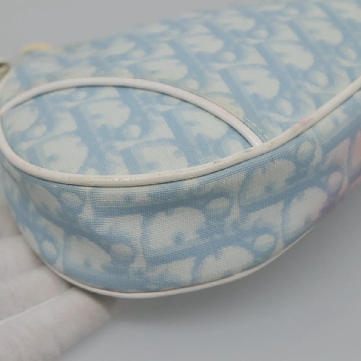 Christian Dior Vintage Saddle Bag Diorissimo Canvas, BLUE, CANVAS, Crossbody bag