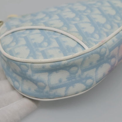 Christian Dior Vintage Saddle Bag Diorissimo Canvas, BLUE, CANVAS, Crossbody bag